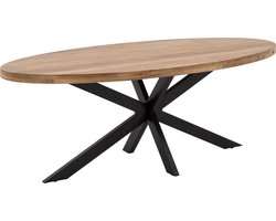 Goossens Lecce Eettafel - Hout - 210 x 76 x 100 cm - Ovaal