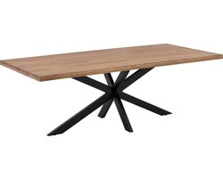 Goossens Lecce Eettafel - Hout - 220 x 76 x 100 cm - Rechthoek - bruin
