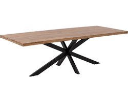 Goossens Lecce Eettafel - Hout - 240 x 76 x 100 cm - Rechthoek - bruin