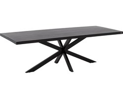 Goossens Lecce Eettafel - Hout - 240 x 76 x 100 cm - Rechthoek - zwart