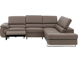 Goossens Lorenzo Hoekbank - Leer - Bruin - 283 x 64 x 233 cm - Rechts