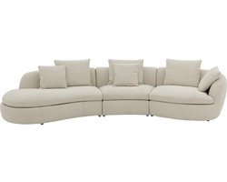 Goossens Loungebank Diana - Beige - Stof - 367 x 84 x 152