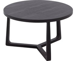Goossens Luciano Salontafel - Hout - 75 x 45 x 75 cm - Rond - zwart
