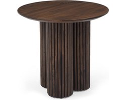 Goossens Melani Bijzettafel - Hout - 60 x 55 x 60 cm - Rond - bruin