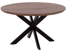 Goossens Nilo Eettafel - Hout - 130 x 76 x 130 cm - Rond - bruin