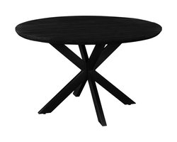 Goossens Nilo Eettafel - Hout - 130 x 76 x 130 cm - Rond - zwart