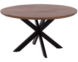 Goossens Nilo Eettafel - Hout - 140 x 76 x 140 cm - Rond - bruin