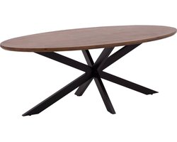 Goossens Nilo Eettafel - Hout - 210 x 76 x 100 cm - Ovaal - bruin
