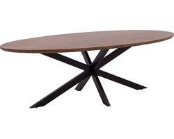 Goossens Nilo Eettafel - Hout - 240 x 76 x 110 cm - Ovaal - bruin