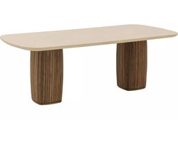 Goossens Nova Eettafel - Mortex - 220 x 77 x 100 cm - Rechthoek - beige