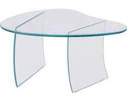Goossens Oydis Salontafel - Glas - 70 x 34 x 50 cm - Rond - transparant