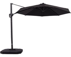 Goossens Parasol svea incl. voet - Buitenstof - zwart - 300 x 258 x 300 cm
