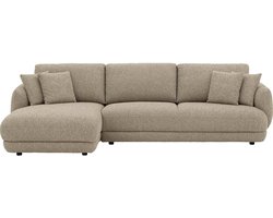 Goossens Premiere Hoekbank - Stof - Beige - 301 x 64 x 165 cm - Geen hoek
