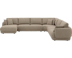 Goossens Premiere Hoekbank - Stof - Beige - 407 x 64 x 320 cm - Links