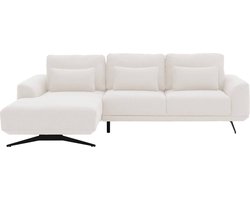 Goossens Princess Hoekbank - Stof - Wit - 275 x 79 x 185 cm - Links