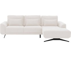 Goossens Princess Hoekbank - Stof - Wit - 275 x 79 x 185 cm - Rechts
