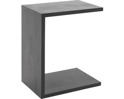 Goossens Quinze Bijzettafel - Hout - 50 x 60 x 35 cm - Vierkant - zwart