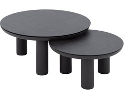 Goossens Roef Salontafel - Glas - 80 x 36 x 80 cm - Rond - grijs