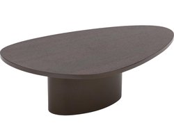 Goossens Solea Salontafel - Hout - 100 x 30 x 60 cm - Rond - bruin