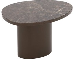 Goossens Solea Salontafel - Marmer - 60 x 36 x 50 cm - Rond - bruin