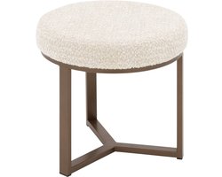 Goossens Sombra Salontafel - Stof - 50 x 38 x 50 cm - Rond - beige