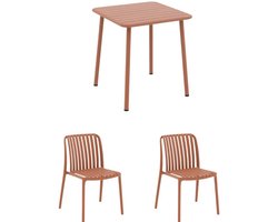 Goossens Tuinset Verge met stoelen - Metaal oranje