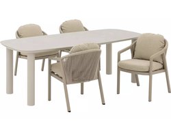 Goossens Tuinset Vernazza - Bruin - Keramiek - Inclusief Stoelen