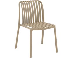 Goossens Tuinstoel Lygeke - Kunststof - bruin - 54 x 80 x 57 cm - Tuinstoel zonder armleuning - zonder kussen - Stapelbaar