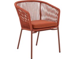 Goossens Tuinstoel Ravello - Buitenstof - oranje - 60 x 77 x 59 cm - Stapelbaar