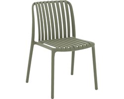 Goossens Tuinstoelen Lygeke - Kunststof - groen - 54 x 80 x 57 cm - Tuinstoel zonder armleuning - zonder kussen - Stapelbaar