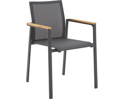 Goossens Tuinstoelen Ponza - Kunststof - grijs - 57 x 86 x 58 cm - Stapelbaar