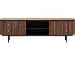 Goossens Tv Meubel Adel, 2 Deuren 2 Open Vakken - Hout Bruin