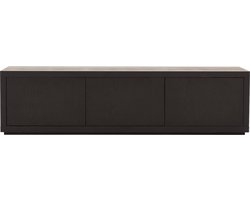 Goossens Tv Meubel Barcelona, 3 Kleppen Zonder Kabeldoorvoer - Hout Zwart