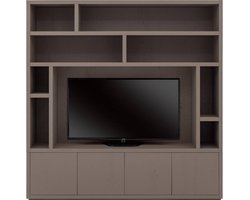 Goossens Tv Meubel Barcelona, 4 Deuren 8 Open Vakken 1 Tv Paneel - Hout Bruin