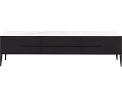 Goossens Tv Meubel Dexter, 3 Laden 40 Cm Diep - Hout Zwart