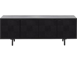 Goossens Tv Meubel Henning, 4 Deuren - Hout Zwart