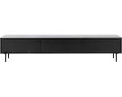 Goossens Tv Meubel Trani, 2 Kleppen 1 Lade 208 Cm Breed - Hout Zwart