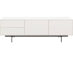 Goossens Tv Meubel Verona, 2 Deuren 2 Laden 45 Cm Diep - Wit
