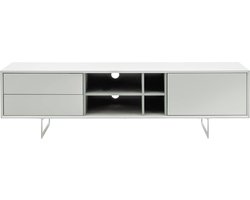 Goossens Tv Meubel Vienna, 1 Deur 2 Laden 4 Open Vakken 42 Cm Diep - Grijs