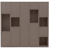 Goossens Wandmeubel Granada, 10 Deuren 5 Open Vakken - Hout Bruin