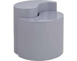 Goossens Yin Bijzettafel - Metaal - 48 x 51 x 30 cm - Rond - grijs
