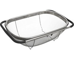 Gootsteen vergiet - zilver - 36,5 tot 54,5 x 23 cm - RVS - uitschuifbaar - zeef - Keukenvergieten