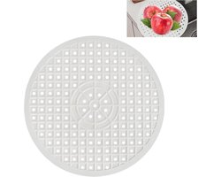 Gootsteenmat - Ø 30.6 cm - voor Spoelbak - Wasbak Matje - Rond - TPR-materiaal - voor Keukenspoelbakvloer, Bestek en Glaswerk - Wit