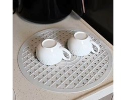 Gootsteenmat - ø 31 Cm - Gootsteenmatten - Voor Spoelbak - Gootsteenmat Rond - Wasbak Matje - Gootsteen Matje Wit Rond Ruber - Tpr-Materiaal - Aanrechtmatje Rubber Gootsteen - Voor Keukenspoelbakvloer, Bestek En Glaswerk - Wasbak Matje - Wit - 1 Stuk
