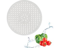 Gootsteenmat - ø 31 Cm - Gootsteenmatten - Voor Spoelbak - Gootsteenmat Rond - Wasbak Matje - Gootsteen Matje Wit Rond Ruber - Tpr-Materiaal - Aanrechtmatje Rubber Gootsteen - Voor Keukenspoelbakvloer, Bestek En Glaswerk - Wasbak Matje - Wit - 1 Stuk