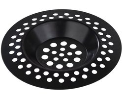 Gootsteenzeefje - metaal - zwart - D6,5 cm - eenvoudig afval filteren