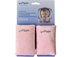 Gordelhoes baby autostoel - Gordelbeschermers Maxi Cosi - Set van 2 gordelhoezen roze/grijs