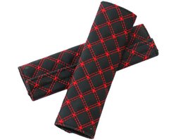 Gordelkussens voor Zitgordel - Set van 2 - Rood - Premium Comfort voor Reizen met de Auto