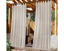 Gordijn - 1 paar (2 stuks) - Polyester - linnen - lichtbruin - 52*84 inch - Verduisterend - Plooi - verwijderbaar - met Haken