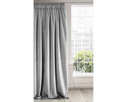 Gordijn - 1 stuk - Ondoorzichtig - Dik Satijnen - 270*140cm - Staalgrijs